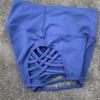 Pantaloni da donna a vita alta, alla moda, con elastico in vita, a croce cava, adatti a tutti i tipi di casa