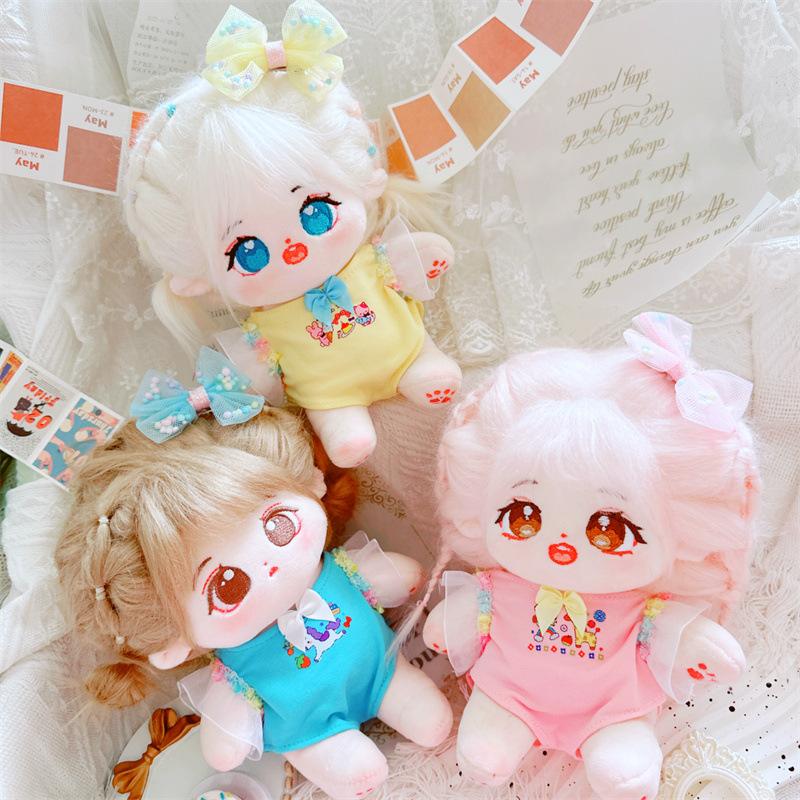 20cm Kawaii Pink Swimsuit Set Doll Clothes Cute Stuffed Soft Cotton Naked No Attribute Doll for Girls Kids Fans Collection Gifts