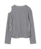 MILLO WOMEN Cutout Striped T-Shirt [Melange Gray]