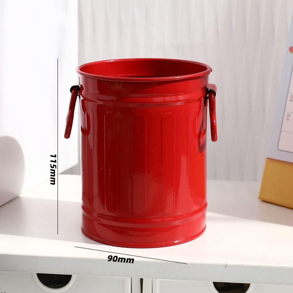 

Большой вместимости Железный Держатель для карандашей Кавайный Стакан для хранения Креативный Держатель для ручек с большими глазами Студент Red