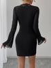 2025 Spring/Summer Women's V-neck Mesh Lace Flared Sleeve Mini Dress