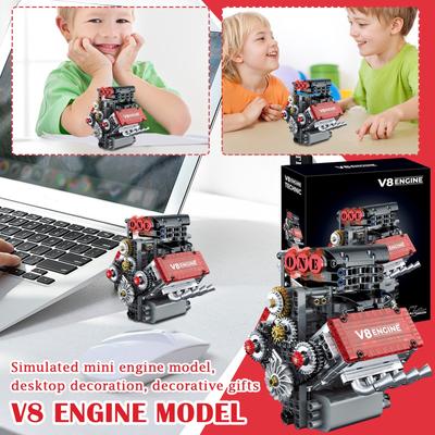 V8 Engine Model Mechanical Assembly Building Boys And Girls Toys