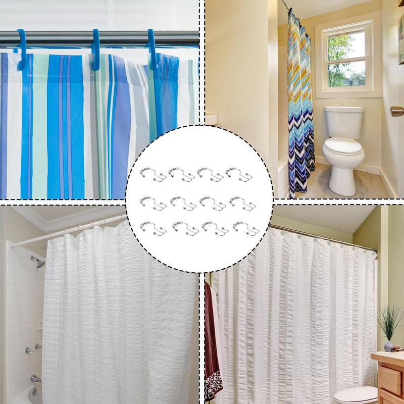 Shower Hooks For Shower Drape Double Shower Hooks Shower Drape Hangers 12X Shower Rod Hooks Bathroom Hooks Rust Proof Shower