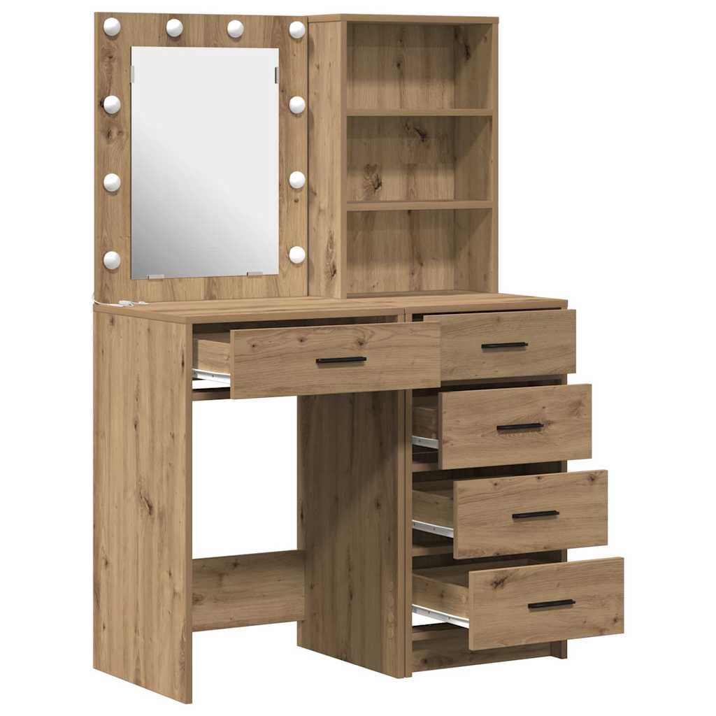 Makeup Table 2 pcs Brown 50 x 41 x 135 cm Engineered Wood