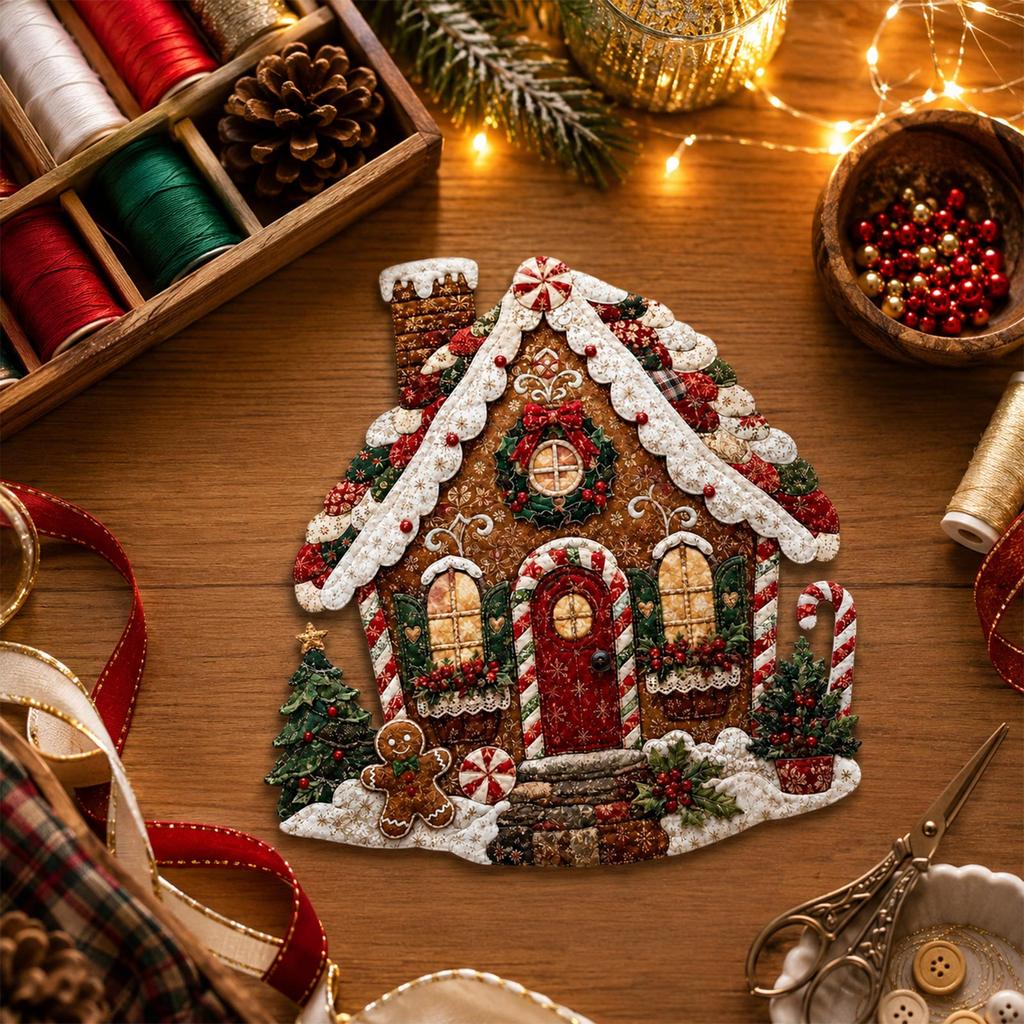 Christmas Holiday Patchwork Quilted Decoration Set for Home Festive Decor