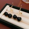 Metal Leaves Resin Cherry Geometric Dangle Earrings for Women New Simple Trend Design Zircon Party Accessories DIGADAGU
