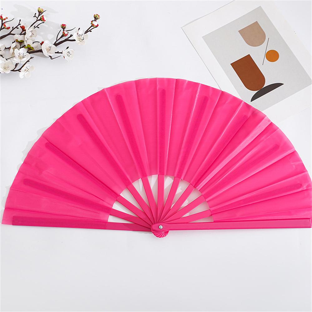 

10-inch Solid Fan Elegant Folding Fans Chinese Portable Cloth Hand Fan for Weddings Travel Party Dancing Performances Cosplay рожевий червоний колір