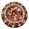 Stain Resistant Christmas Round Carpet Crystal Velvet Festive Area Mat  Family Gathering