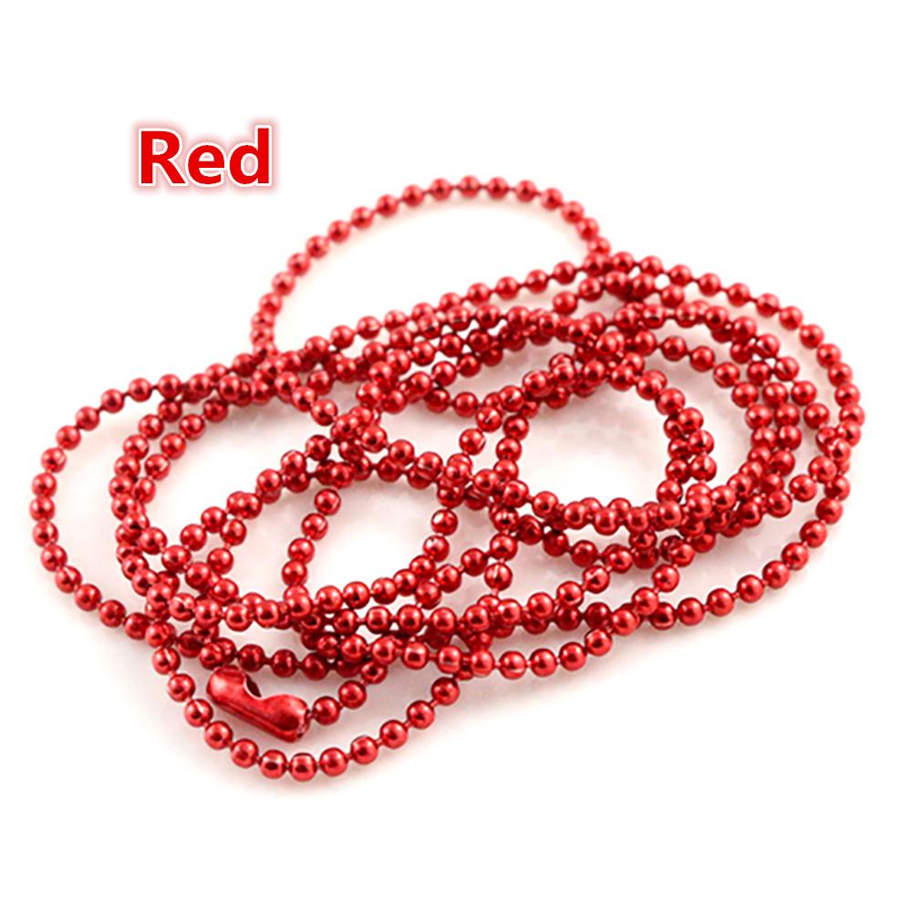 5pcs 1.5 2.0 2.4mm Length 70cm (27.5 inch) 10 Colors Plated Ball Beads Chain Necklace Bead Connector For Charms Base and Tray