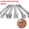 Sculpture Knocking Flowers DIY Carving Arts And Crafts Carving Chisel Set Stencil 20Pcs Leather Tool Accessories Printing