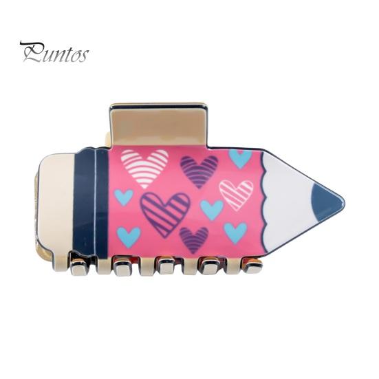 

Женская заколка для волос с рисунком в виде сердца в форме карандаша Заколка для волос Задняя головка для душа Акула Аксессуары для волос для школы E