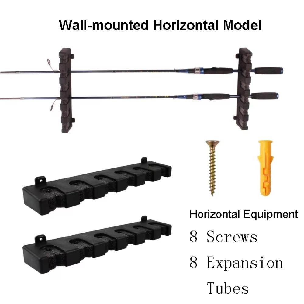 Vertical/Horizontal Fishing Rod Display Stand 6 Hole Fishing Pole Storage Rack  Angler Gift