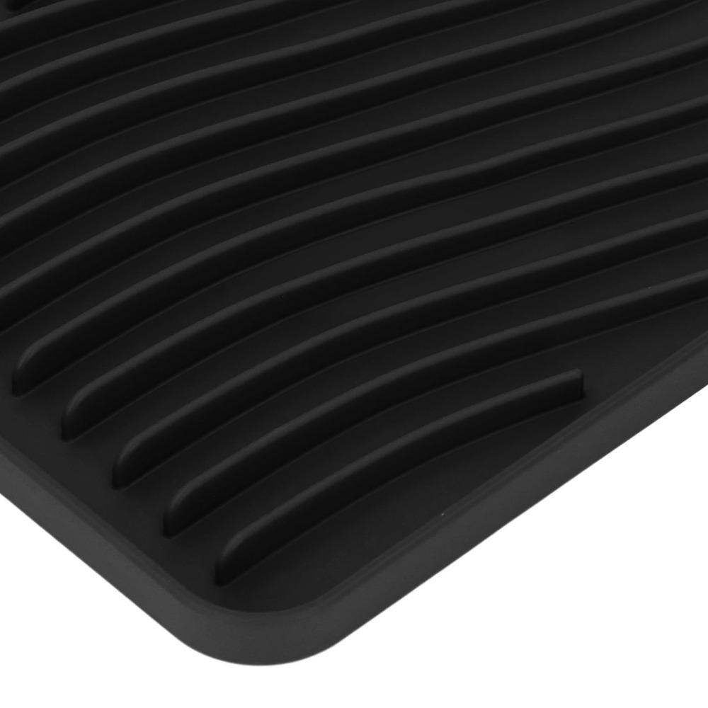 Küchenwerkzeug Silikon Geschirrtrockenmatte Rutschfest Geruchlos Geschirrtrockenunterlage Schräges Design Leicht zu Reinigen Abtropfmatte Schublade/Kühlschrank