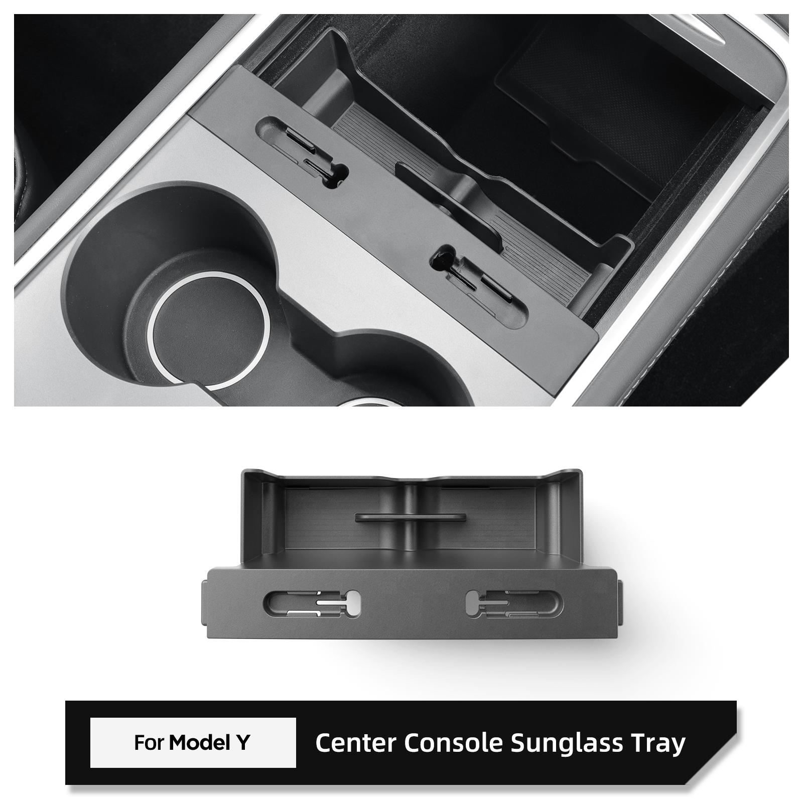 

LUCKEASY Central Console Glasses Storage Box for Tesla Model Y 2025 Sunglasses Storage Tray Automotive Interior Accessories 1pc