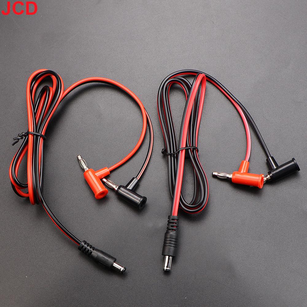 Câble de connexion adaptateur d'alimentation CC JCD prise banane 4 mm vers fiche mâle CC 5,5 x 2,1/2,5 mm Ligne de connexion pour connecteur de tête de lampe de type pistolet CC