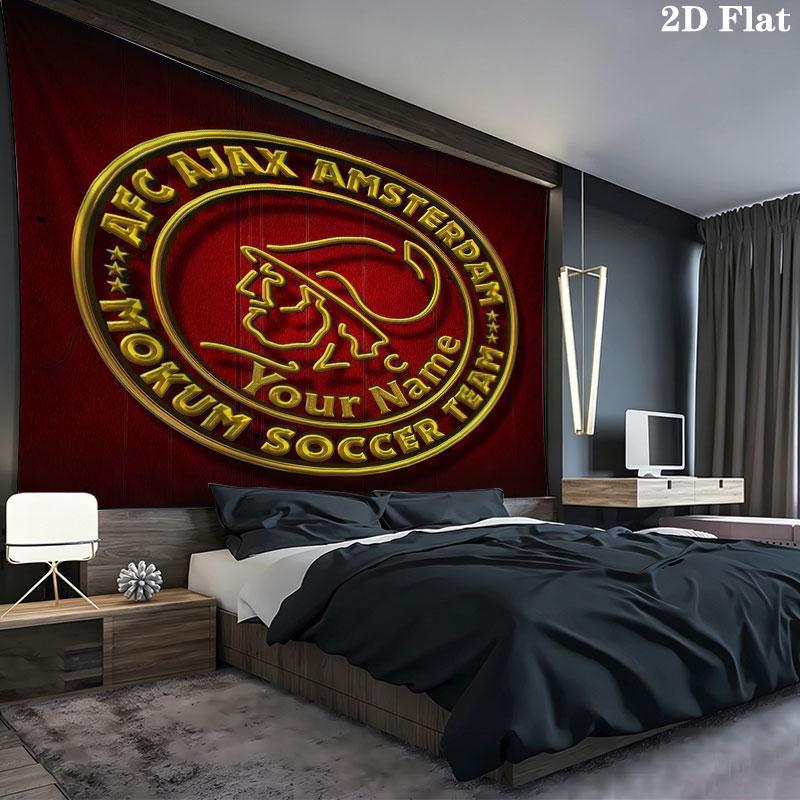 AFC Ajax Custom Name Wall Tapestry Aesthetic Wall Hanging Printed Fabric Blanket Decorative Tapestries for Bedroom Living Room Home Decor