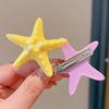 5PCS Girls Hairpin with Simulated Starfish Shape Hair Clip Stable Grip Macaron Colors Hair Accessory for Beach