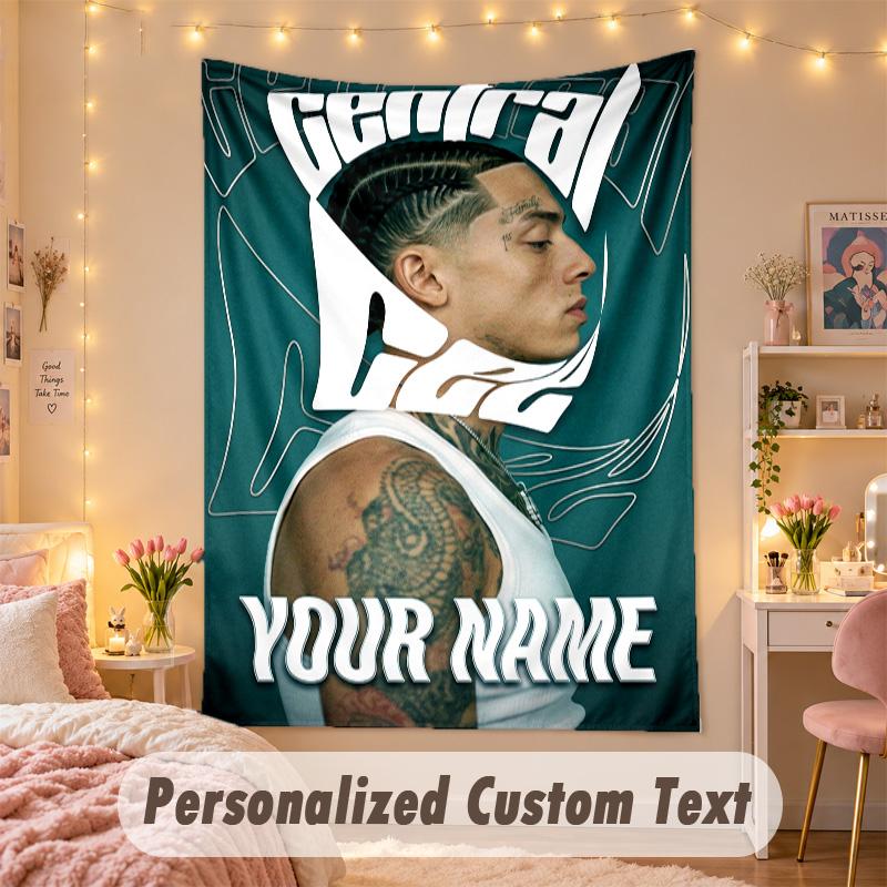 Custom Personalized Tapestry,Central Cee Print Custom Name Text Wall Art Hanging for Bedroom