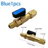 Air Conditioning Refrigerant Ball Valve 1/4" SAE Straight Shut-Off Valve for R134A R410A R22 R12 Charging Hoses AC Refrigerant