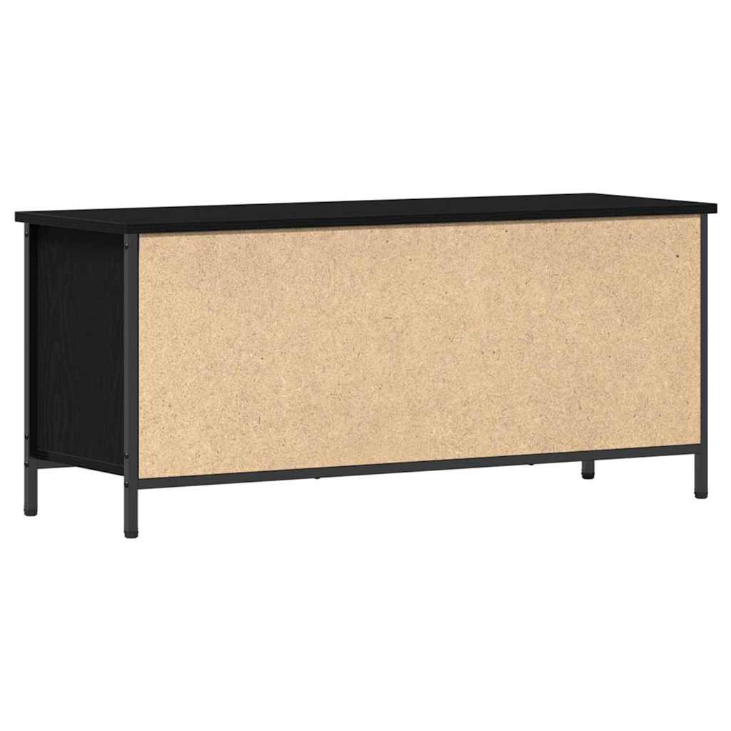 TV Stand Black Oak Effect 100 x 35 x 45 cm Engineered Wood