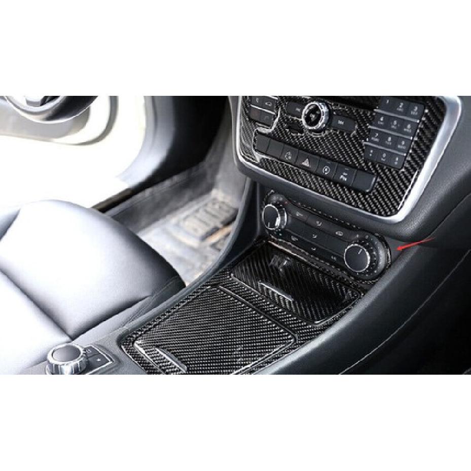 Console AC Button Control Frame Decor For Benz GLA CLA 2013-19 Real Carbon Fiber