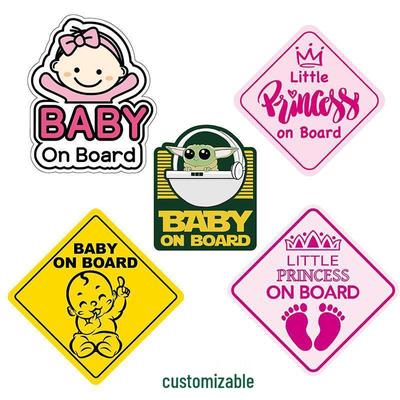 Customizable Reflective Waterproof Baby On Board Sunscreen Sticker