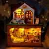 DIY Wooden Bakery Store Casa Doll Houses Miniature Model Kits Forest Bedroom Dollhouse Furniture Girls Birthday Gifts