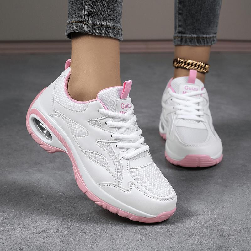 Fashion Lace-up Women's Running Shoes Fashion Air-cushion Sneakers Ladies Breathable Outdoor Walking Jogging Shoes