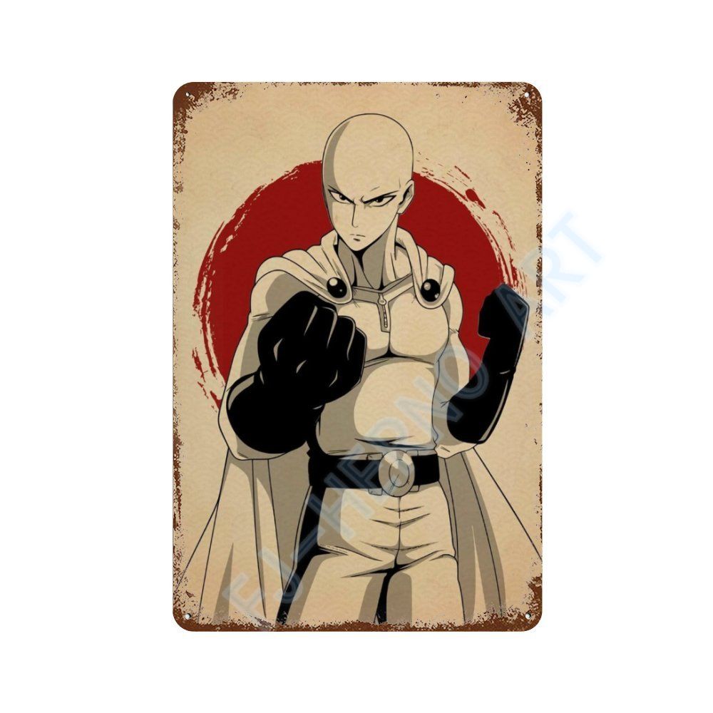Japan Retro Anime Demon Slayer My Hero Academia Jujutsu Kaisen Metal Tin Sign Plaque Wall Art Home Kids Room Decorative Plates
