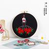 New Diy Handmade Embroidery Material Bag, European Simple Sketch Girl Back, Needle And Thread Set
