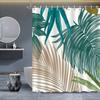 1 Piece Of Elegant Tropical Leaf Shower Curtain, Polyester Fabric, Machine Washable, Suitable For Bathroom Decoration