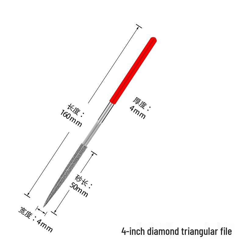 Titanium-Plated Fine Alloy Diamond File Set for Metal Grinding & Deburring