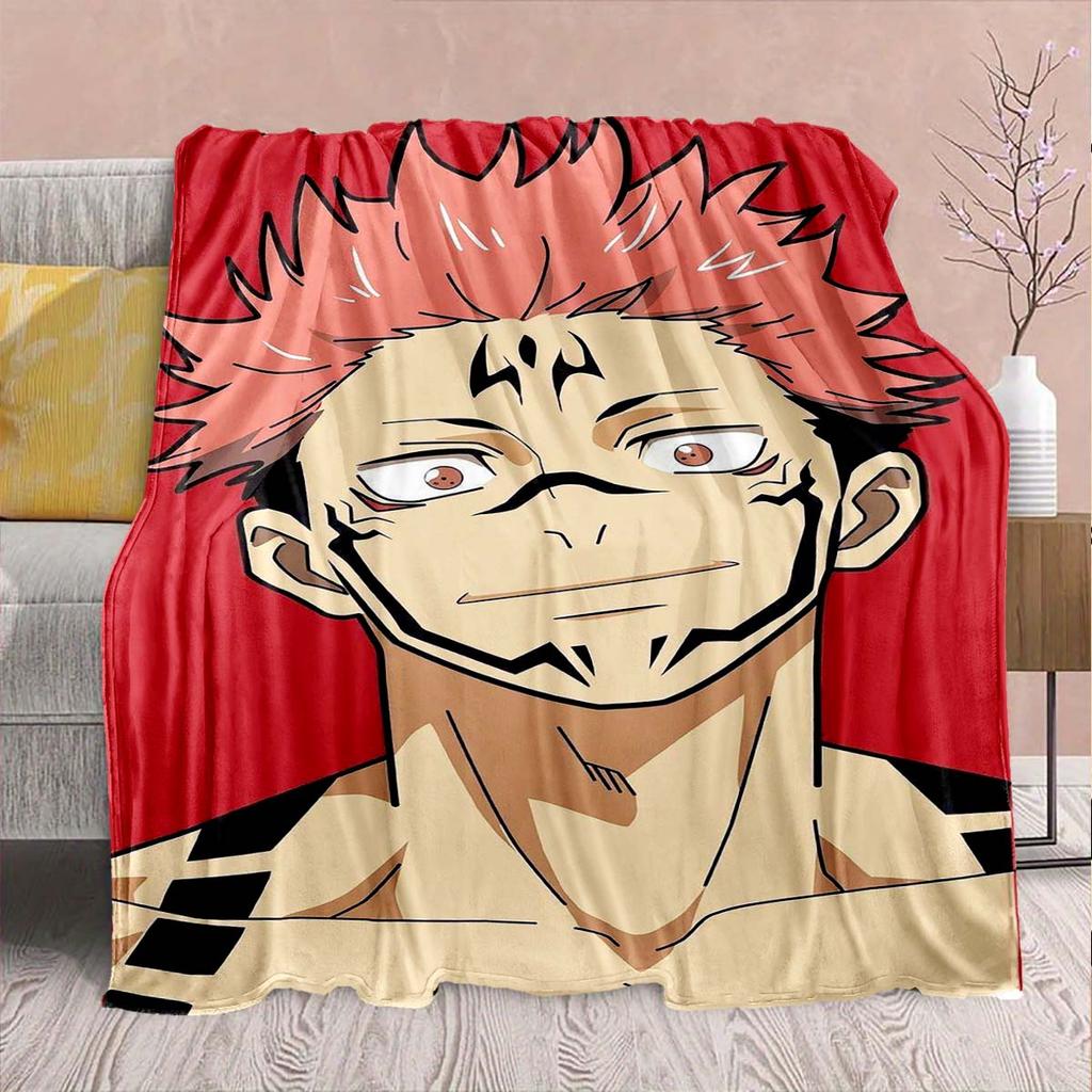 Jujutsu Kaisen Flannel Sofa Blanket Warm Soft Cozy Throw Lightweight Plush Bed Home Decor -QJY