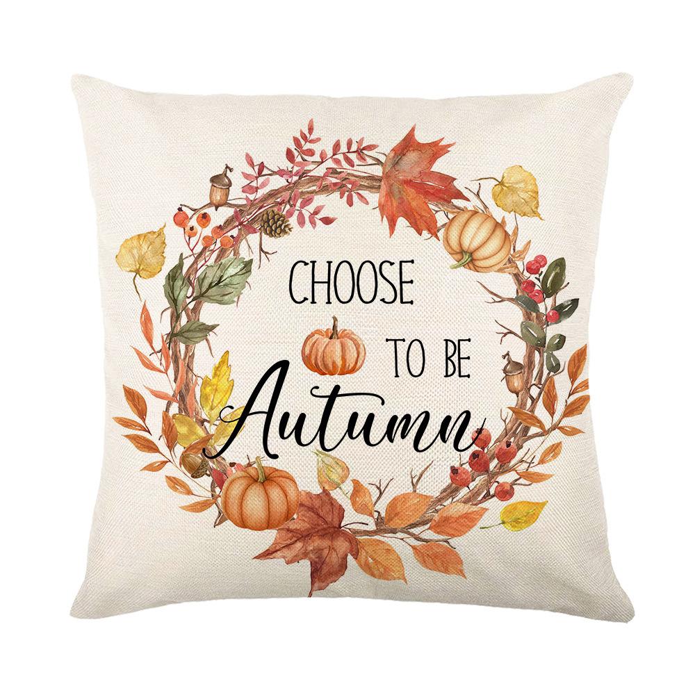 

Thanksgiving Autumn Pumpkin Linen Throw Pillow Cover Home Decor Cushion Cushion Cover 45 * 45Cm without pillow core