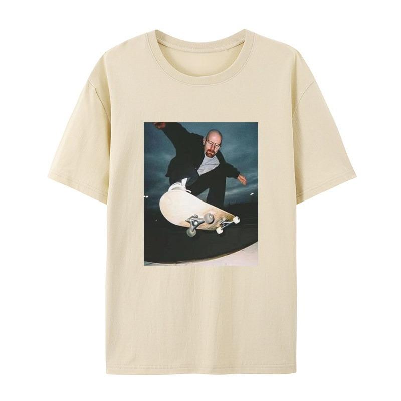 Classic Film and Television Character Skateboarding Casual Tshirt Mens and Womens Luxury Brand Top
