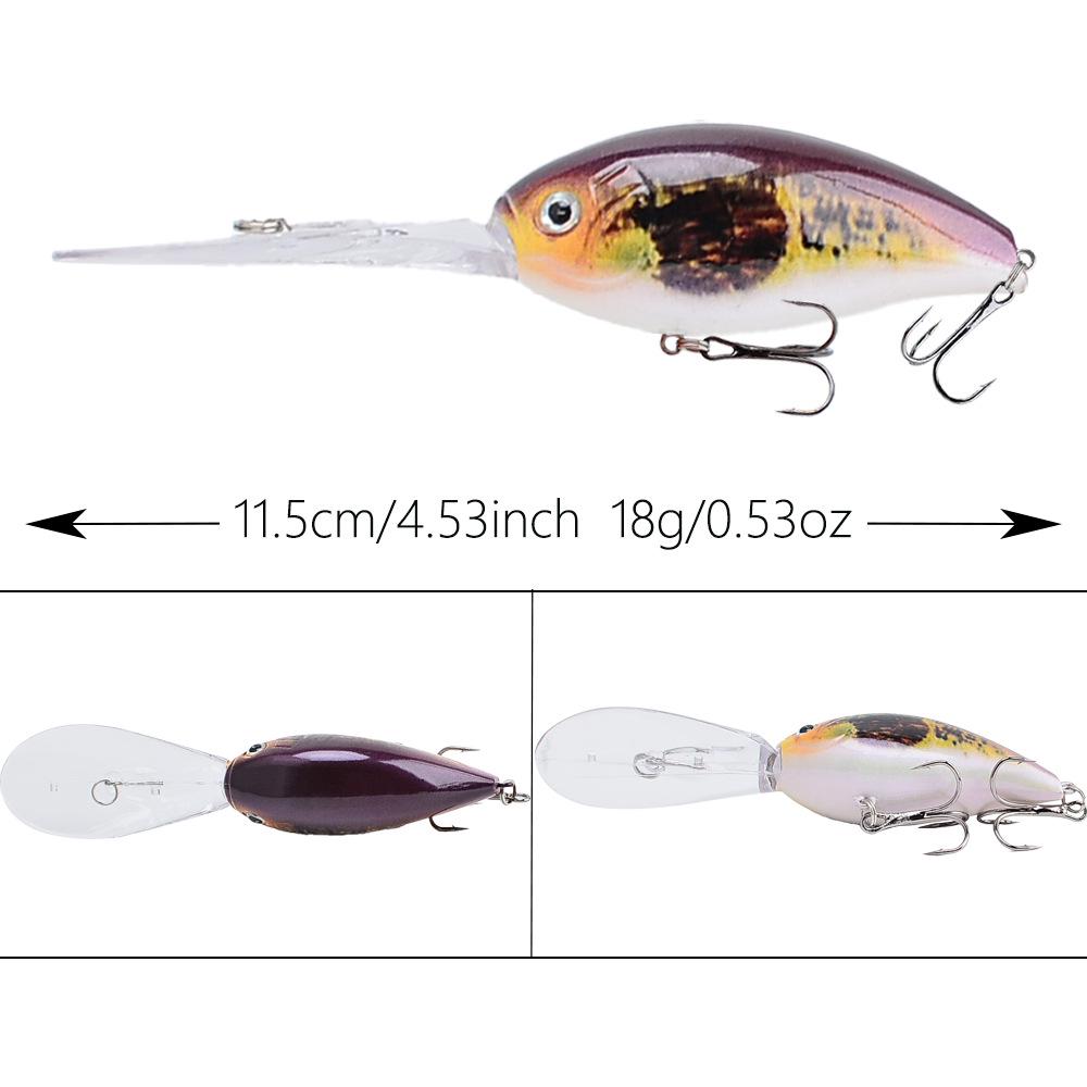 

Deep Dive Floating Rock Little Fat Lure 11.5cm/18g Minnow Long Lip Fishing Tackle