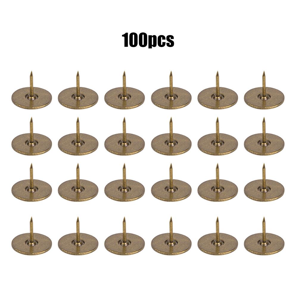 100 ks Čalounický hřebík s plochou hlavou, modrozelený bronz, železo, dekorativní špendlík, doplňky k pohovkám a nábytku 19 x