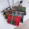 Red Plaid Imitation Cashmere Scarf: Versatile, Warm, High-End Shawl for Men & Women