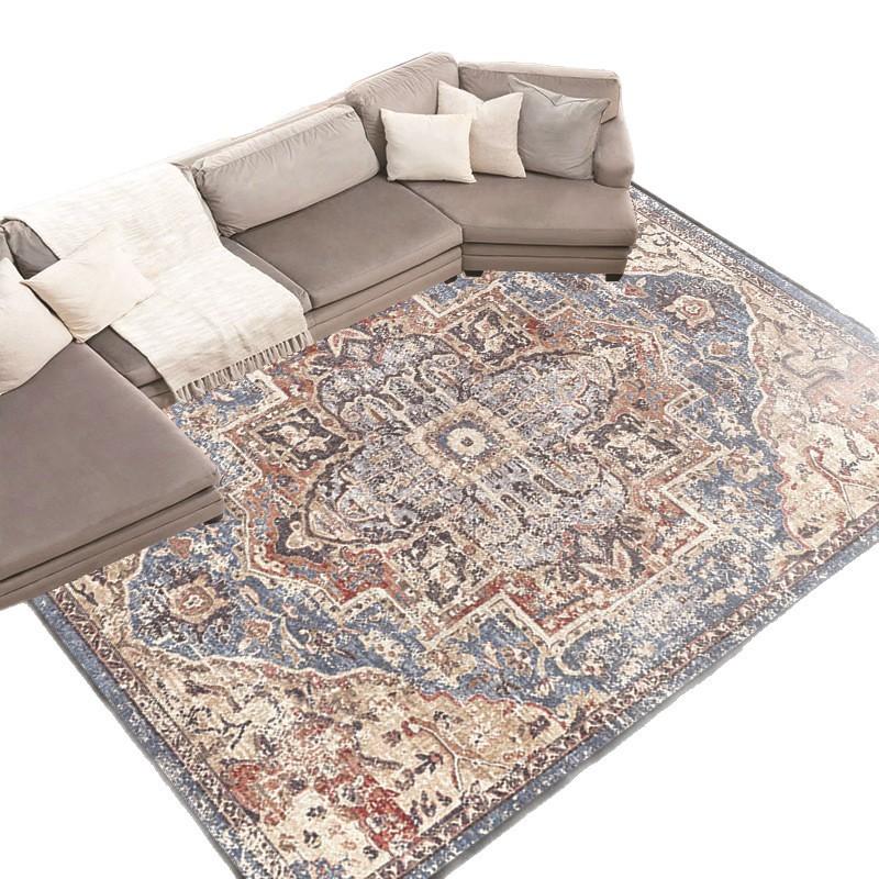 Persian Crystal Carpet Living Room Wear-Resistant And Easy-To-Take-Care Floor Mat Bedroom Dirt-Resistant Ethnic Style Decorative Mat