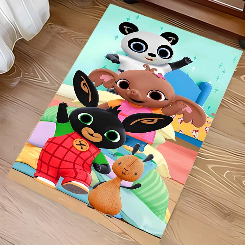 1pc Bing Print Area Rug - Soft, Washable Non-Slip Indoor Mat for Office Chairs, Living Room, Home Office Decorative Rug