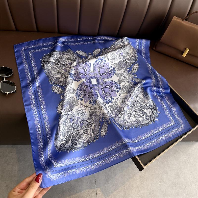 Women S Korean Style Printed Classic Square Scarf For Sun Protection