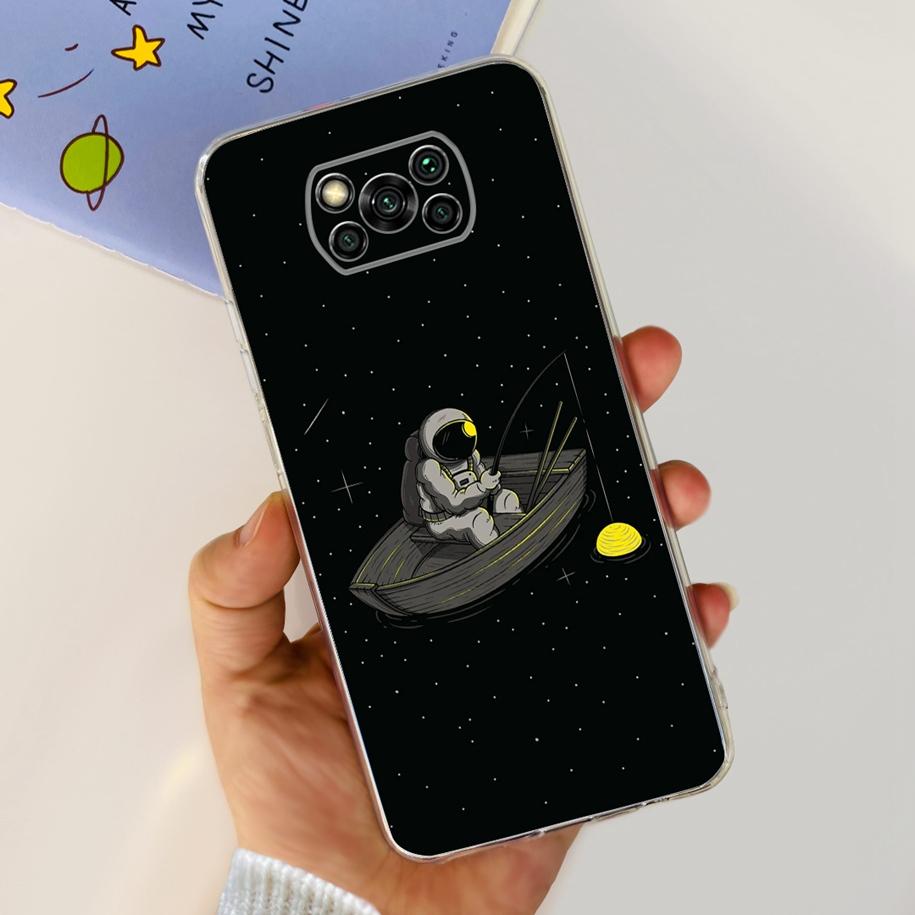 Case For Xiaomi Poco X3 Pro Pocox3 X 3 NFC Cover Cute Astronaut Butterfly Bumper Soft Silicone Protective Funda For Poco X3 Capa