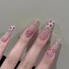 Leopard Print Butterfly Wearable Nails: Autumn Winter French Hand-Painted Cat Eye Removable High-Grade Nails