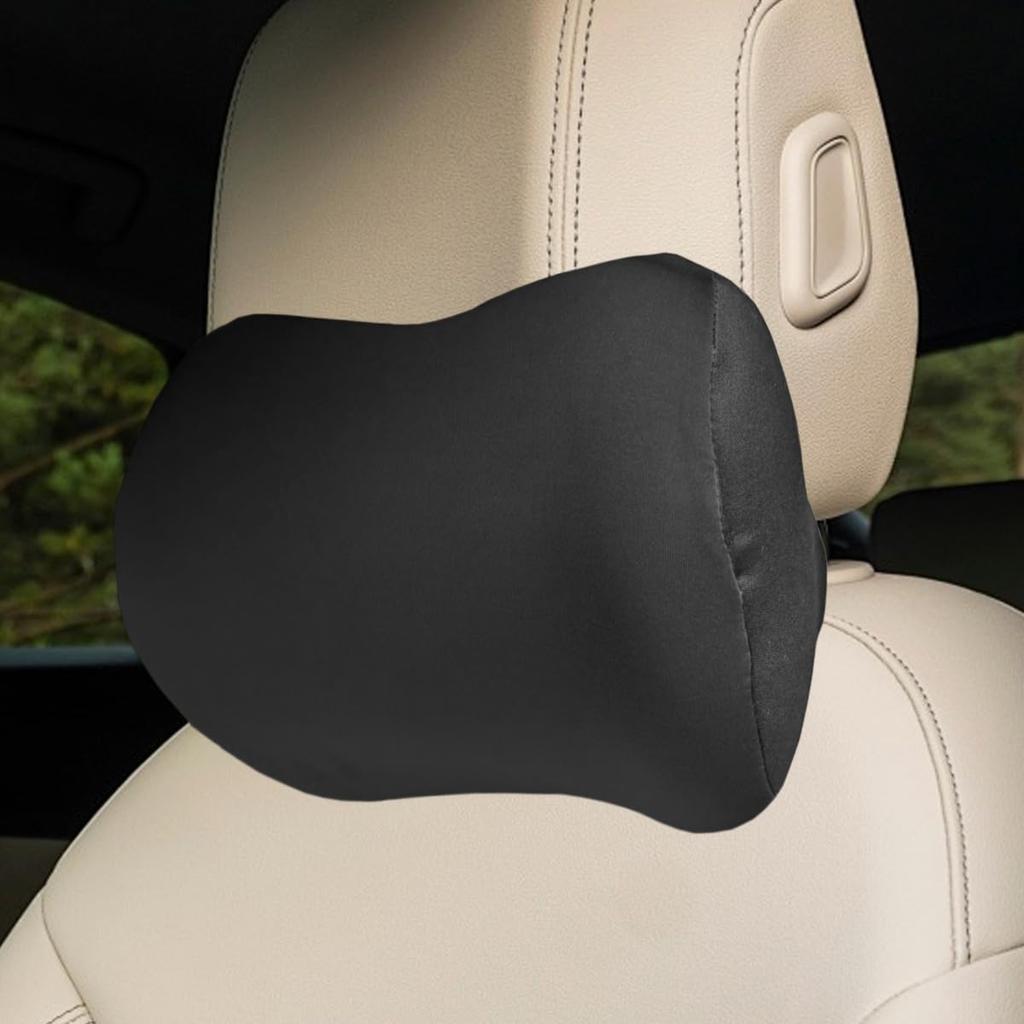 Car Headrest Pillow for Driving - Memory Foam Soft Automotive Neck Support Pillow Cushion with Adjustable Strap - Comfortable Car Seat Headrest