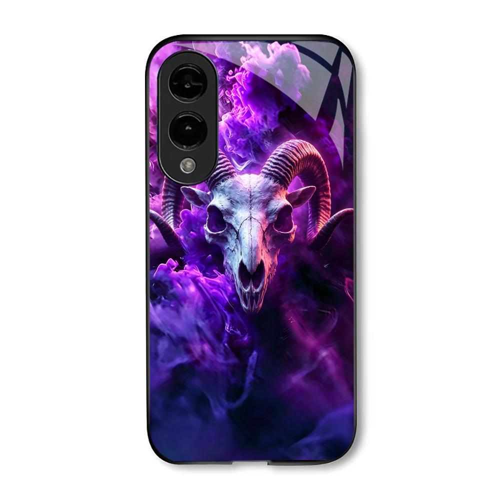 Purple Smoke Goat Skull s26 ultra case s25 ultra case phone case glass for Samsung Galaxy S26 S25 S24 S23 S22 FE Ultra Plus