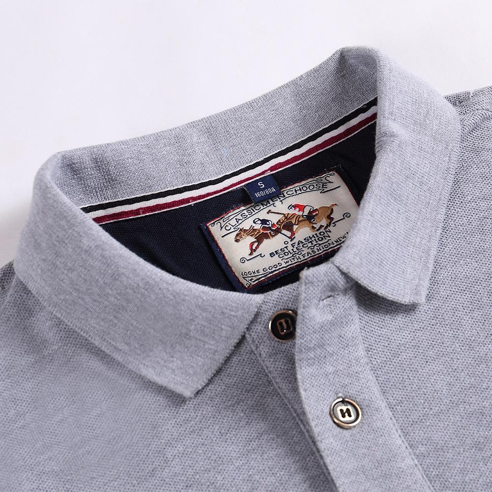 Autumn Winter Men's Long Sleeved Lapel Polo Shirt, Pure Cotton Top, Skin Friendly Soft Business Shirt, Outdoor Sports T-shirt