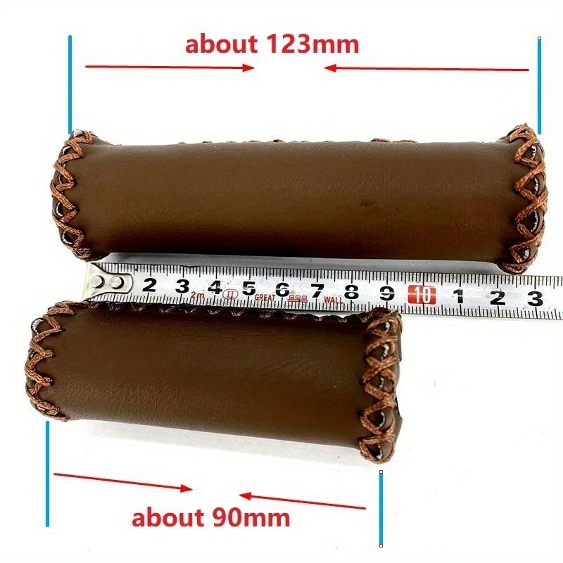 City Retro Bicycle Folding Bike Grips Artificial Leather 90mm 123mm Handlebar Grips Soft and Comfortable Bicycle Grips