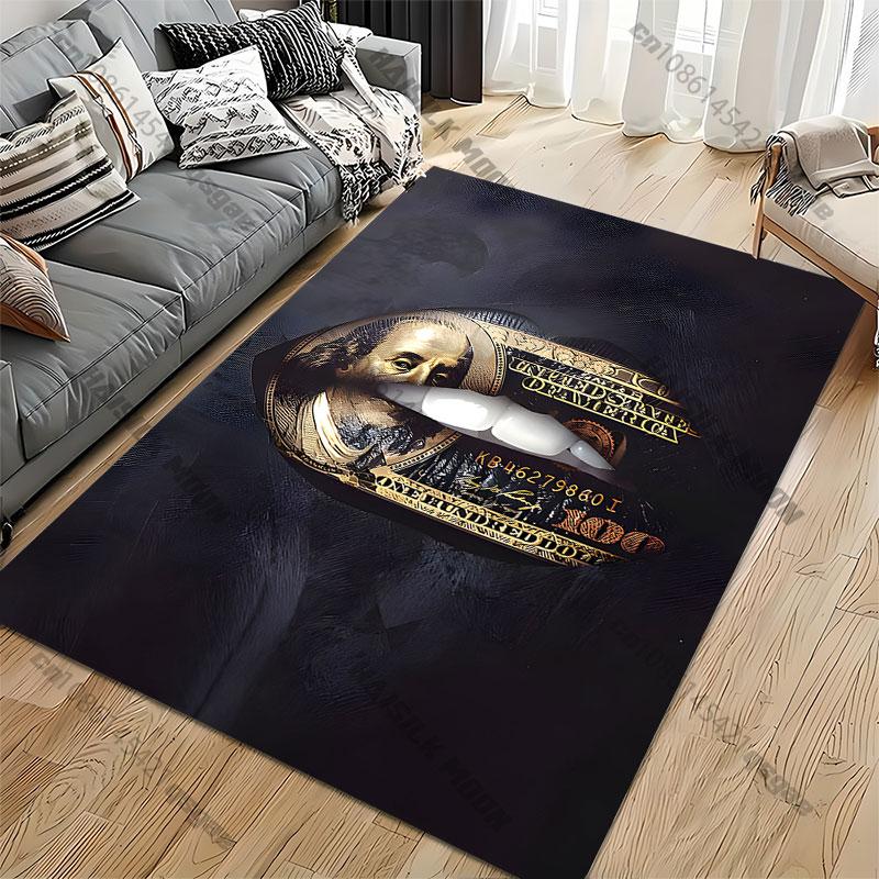Money Luxury Bold Artistic Theme Carpet Yoga Living Room Room Decor Children's Crawling Mat Doormat Area Rug Games Mat