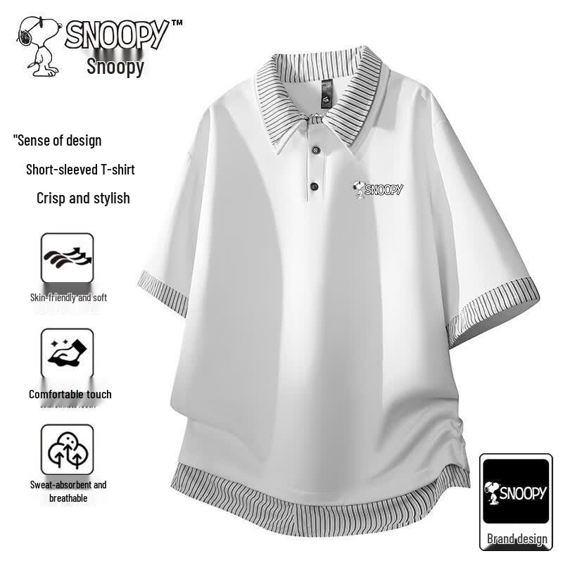SNOOPY Men s Casual Short Sleeve Polo T-Shirt 6XL