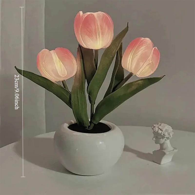 Simulated Flower LED Tulip Night Light Suitable for Holiday Gifts Dormitory Bedside Room Decoration Sleep Atmosphere Light